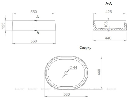 Раковина Salini Gloria 10 56х44 1102211M Раковина Salini Gloria 10 56х44 1102211M