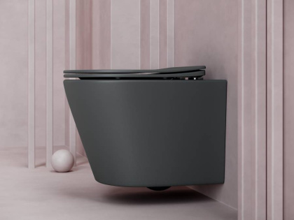 Подвесной унитаз Balearica Rimless (цвет Темный Антрацит Матовый)