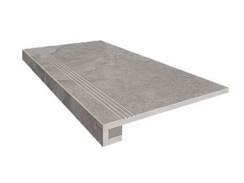 Комплект (Ступень TE02 (33x120) непол. (прямоугол. бортик) с насечками + Подступенок (14,5x120))