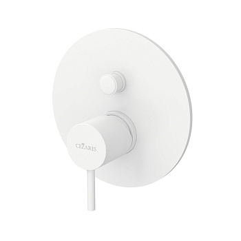 LEAF-VDIM-L-BIO Встраиваемый однорычажный смеситель с переключателем на 2 выхода, исполнение Белый матовый