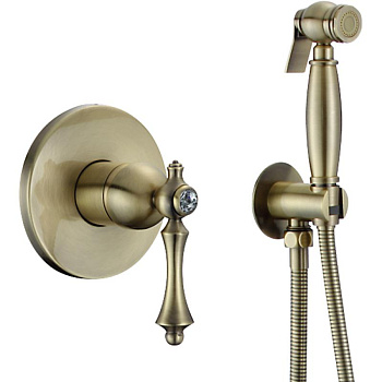 Гигиенический душ со смесителем Rose R0105Q, бронза