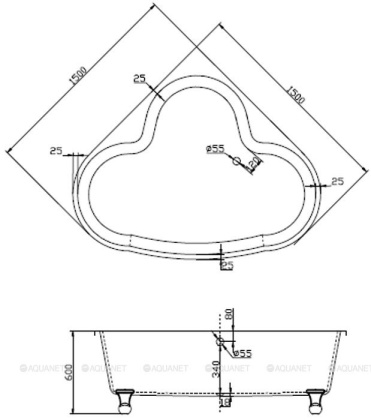 Акриловая ванна BELBAGNO BB07