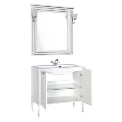 Мебель для ванной Aquanet Паола 90 белый/серебро (литьевой мрамор)