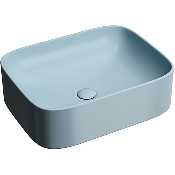 Умывальник чаша накладная прямоугольная (цвет Голубой Матовый) Element 505*380*150мм