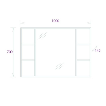 Шкаф-зеркало Onika Тимбер 100 дуб сонома, универсальный