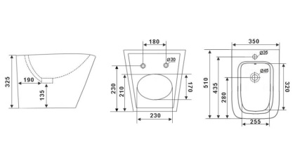Биде Timo SOLI TK-304 MB подвесное черное матовое
