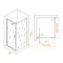 Душевой уголок  80* 90*195 RGW SV-145B (SV-05B + Z-050-2B) Прямоуг./Чёрный/Прозрачное/8 мм (Easy)