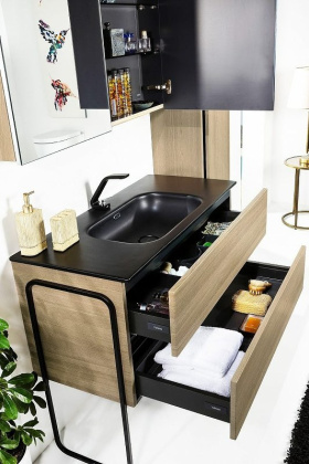 Зеркальный шкаф Vallessi 100 LIGHT OAK с подсветкой 546-L Boheme