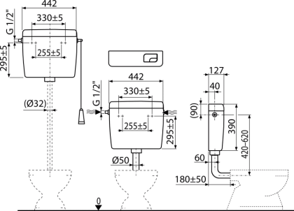Универсальный бачок для унитаза ALCA UNI DUAL