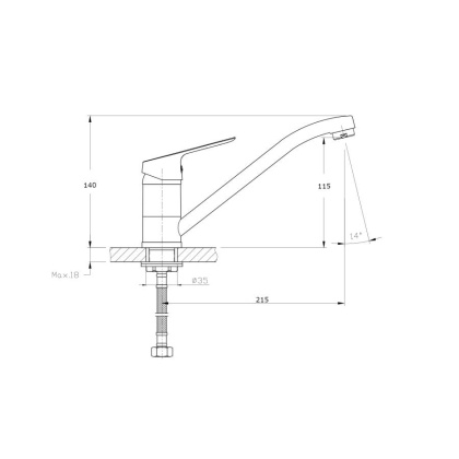 Смеситель для кухонной мойки RUSH Yell (YE5735-25 ) Смеситель для кухонной мойки RUSH Yell (YE5735-25 )