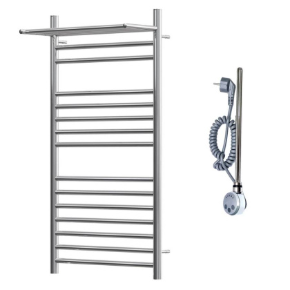 Полотенцесушитель электрический Point Аврора PN10150SPE П14 500x1000 с полкой левый/правый, хром Полотенцесушитель электрический Point Аврора PN10150SPE П14 500x1000 с полкой левый/правый, хром