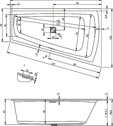 Акриловая ванна Riho Still Smart L 170x110 Акриловая ванна Riho Still Smart L 170x110