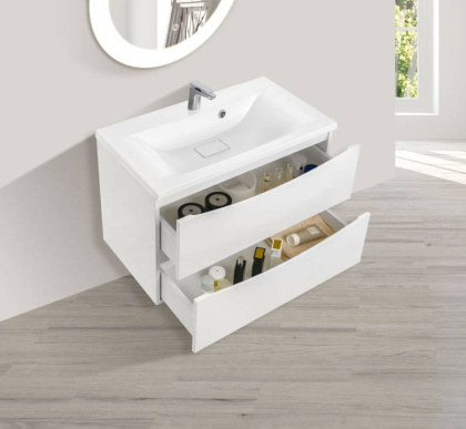 База под раковину Mia 750 подвесная, 2 выкатных ящика soft close, G.White