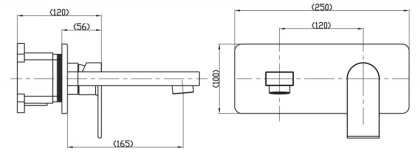 NOV-BLVM-IN Смеситель для раковины встраиваемый, нержавеющая сталь, исполнение сатин NOV-BLVM-IN Смеситель для раковины встраиваемый, нержавеющая сталь, исполнение сатин