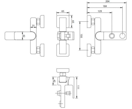 Смеситель для ванны OMNIRES BARETTI BA7830CR (хром) 