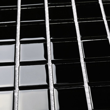 Мозаика стеклянная Black Glass (чип 4*25*25) 300*300(22шт-1.98м2), м2