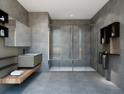 Душевая дверь Garda VDS-1G2200CL, 2000, хром, стекло прозрачное