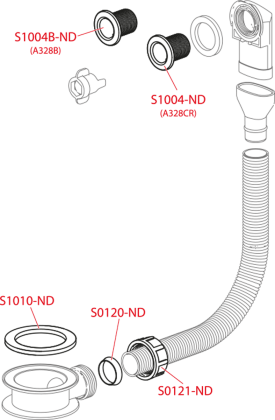 Слив-перелив для умывальника, белый