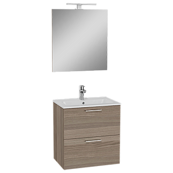 Mia комплект мебели 60 см с ящиками (тумба, раковина, зеркало c подсветкой), кордоба