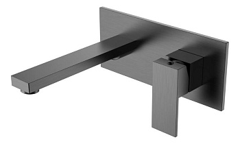Смеситель для умывальника из стены Qubic Matt Gun Metal Смеситель для умывальника из стены Qubic Matt Gun Metal