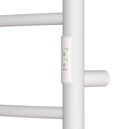 Полотенцесушитель электрический Point Афина PN04848PW П5 400x800 с полкой, диммер справа, белый Полотенцесушитель электрический Point Афина PN04848PW П5 400x800 с полкой, диммер справа, белый