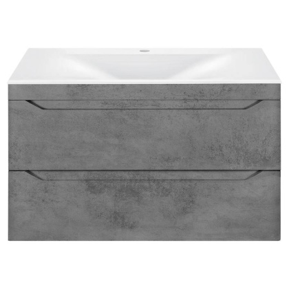 База под раковину Fine 800 подвесная, 2 выкатных ящика soft close, Beton