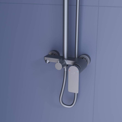 Душевая стойка RGW SP-27-Gr Серый Головной душ/Смеситель (Ручной душ.Шланг 1,5 м.) Душевая стойка RGW SP-27-Gr Серый Головной душ/Смеситель (Ручной душ.Шланг 1,5 м.)