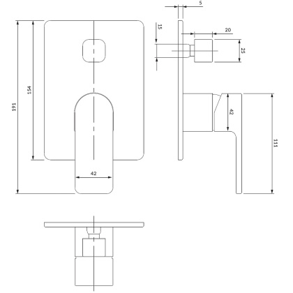 Смеситель для душа скрытого монтажа OMNIRES BARETTI BA7835CR (хром)