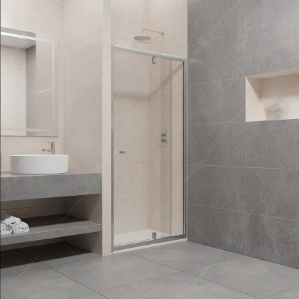 Душевая дверь  90*185 RGW PA-02 NEW Хром/Прозрачное/6 мм (87-100) (EasyClean)