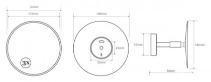 Косметическое зеркало без подсветки