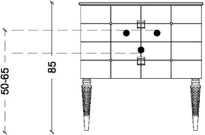 Тумба Piazza 80 белая + Хром_Комплект 841-080-WCR Boheme