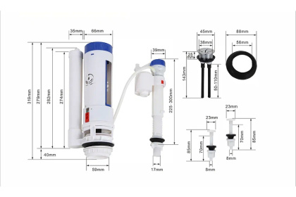 Арматура смывная Orange C01-004cr для унитаза, 2 режима