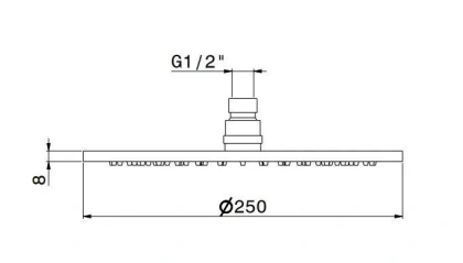 Круглая душевая лейка OLE, хром