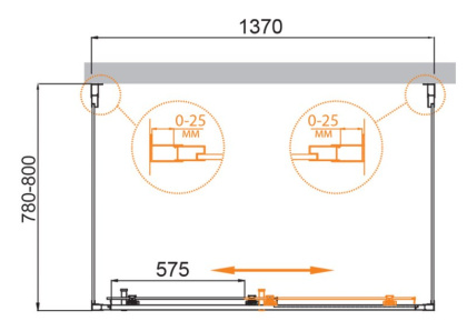 MOLVENO-AH-12-140/90-C-Cr-IV Душевой уголок