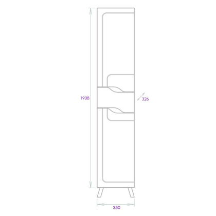 Пенал Onika Веронэлла 35 напольный, белый, универсальный