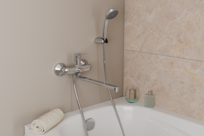 Смеситель для ванны с длинным поворотным изливом RUSH Crete (CR3535-51)