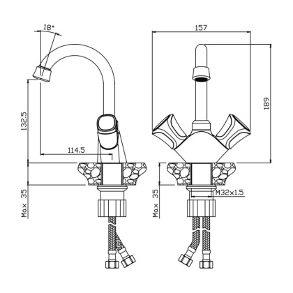 Смеситель д/раковины VASCO, арт. 27110VS Смеситель д/раковины VASCO, арт. 27110VS