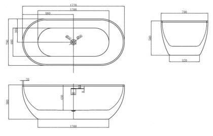 Акриловая ванна Abber 172х79 AB9241MB
