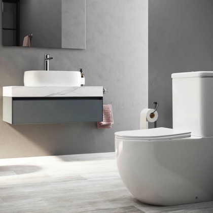 Бачок для унитаза MIA Rimless, двойной смыв 3/6 арматура Geberit