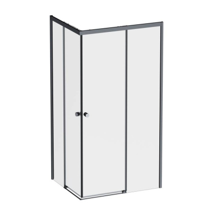 W94G-403-10080-BТ Душевое ограждение X-Joy Square Slide 100х80, Черный, прозрачное