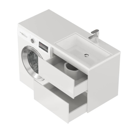 Тумба с раковиной подвесная  Creto Cafor White 130 правосторонняя