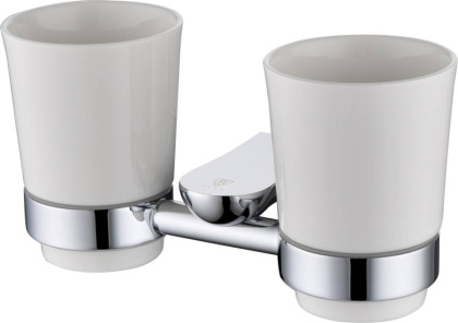 Подстаканник двойной RUSH Luson, 10х20х11 см, хром, LU16320