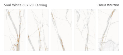Керамогранит SOUL WHITE 60 x120 CARVING, CARVING