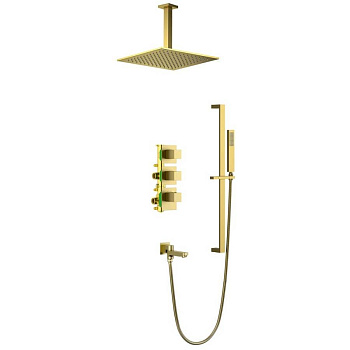 Душевая система Timo Selene SX-2239/17SM скрытого монтажа, термостат, золото матовое