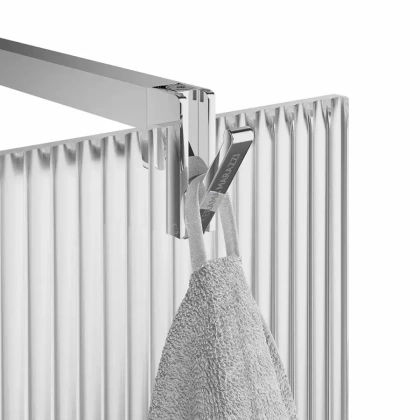 Душевая перегородка CRISTALLO с рифленым стеклом, 100х210, хром