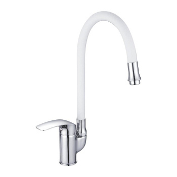 Смеситель для кухни латунь, белый S5543-1