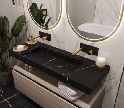 Столешница моноблок FLAT NERO MARQUINA (1210*452*80) Столешница моноблок FLAT NERO MARQUINA (1210*452*80)