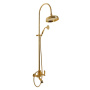 FIRST-CVD-03/24-M Душевая колонна со смесителем для ванны,верхнего и ручного душа,золото, ручки золото