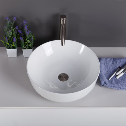 Раковина накладная керамическая, круглая, чёрная матовая, BB1315-H301, 410x410x130 Раковина накладная керамическая, круглая, чёрная матовая, BB1315-H301, 410x410x130