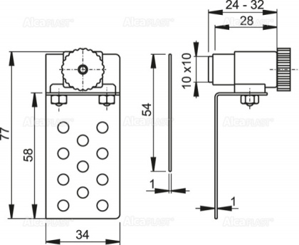 Магнит для дверцы под плитку на ванну, вертикально-выдвижной Магнит для дверцы под плитку на ванну, вертикально-выдвижной